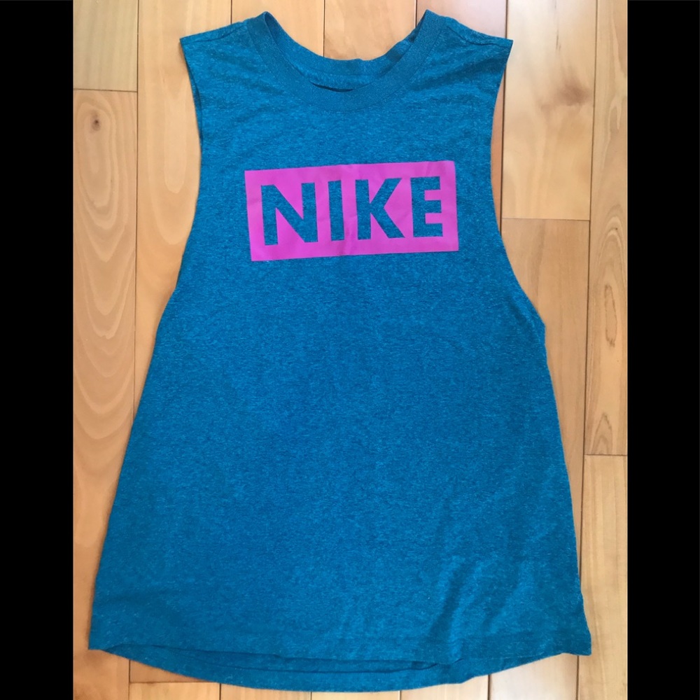 Nike Dri Fit Muscle Tank Blue Pink Activewear
